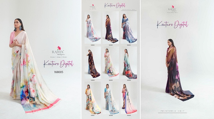 Rajtex Kouture Japan Satin Digital Print Sarees Sarees